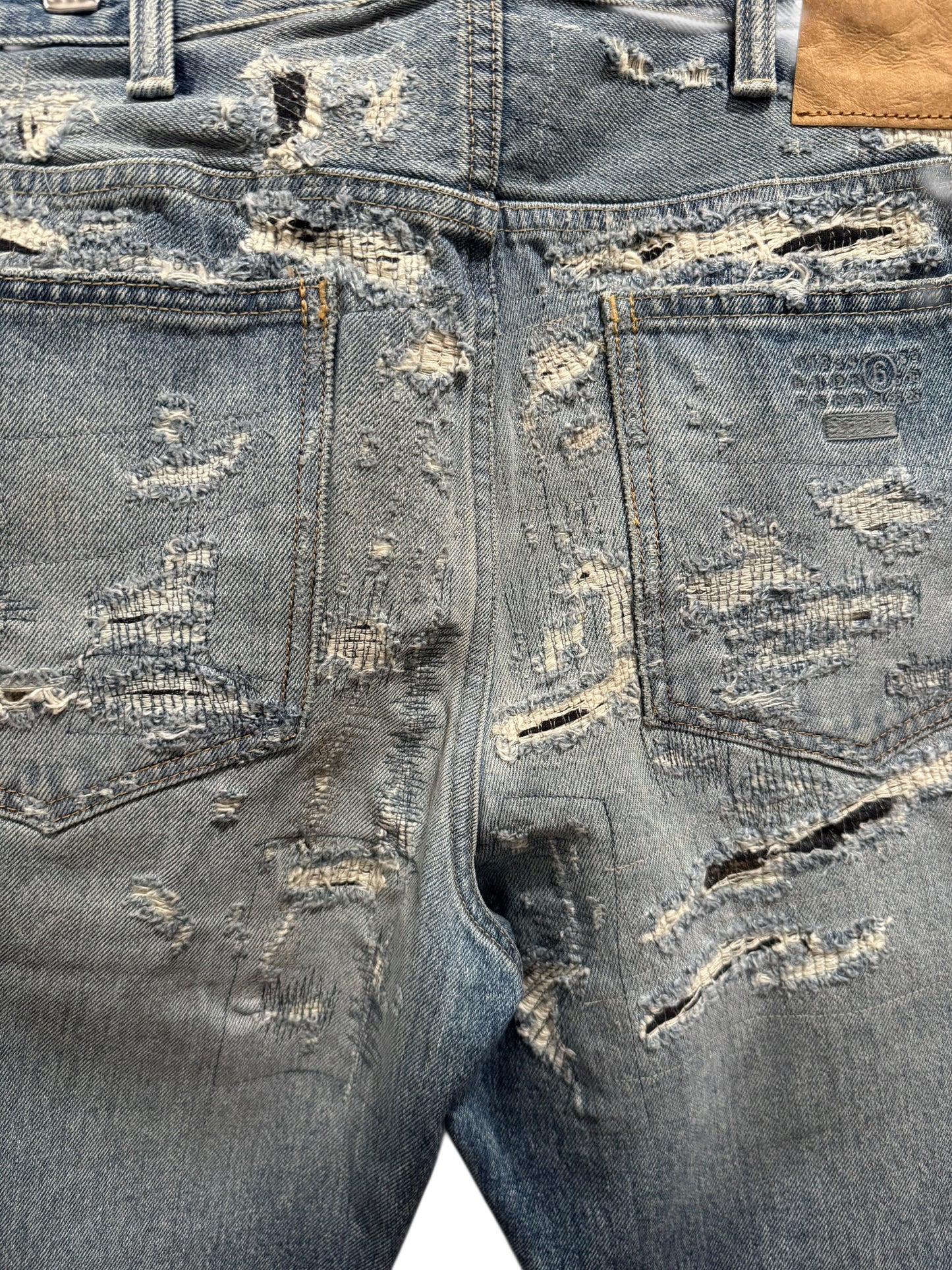 Supreme MM6 Maison Margiela Distressed Loose Fit Selvedge Jean Blue