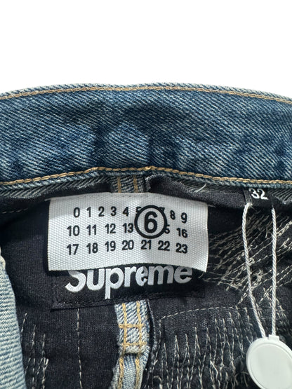 Supreme MM6 Maison Margiela Distressed Loose Fit Selvedge Jean Blue