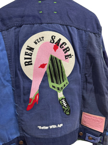 Better With Age Camion Reconstructed French Work Jacket Blue