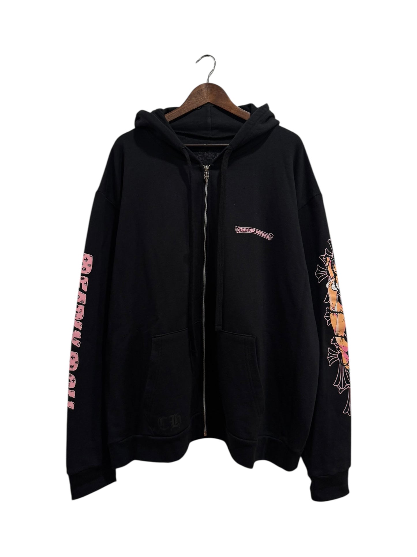 Chrome Hearts x Deadly Dolls Cross Scroll Zip Hoodie Black