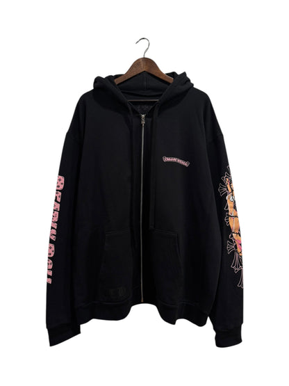 Chrome Hearts x Deadly Dolls Cross Scroll Zip Hoodie Black
