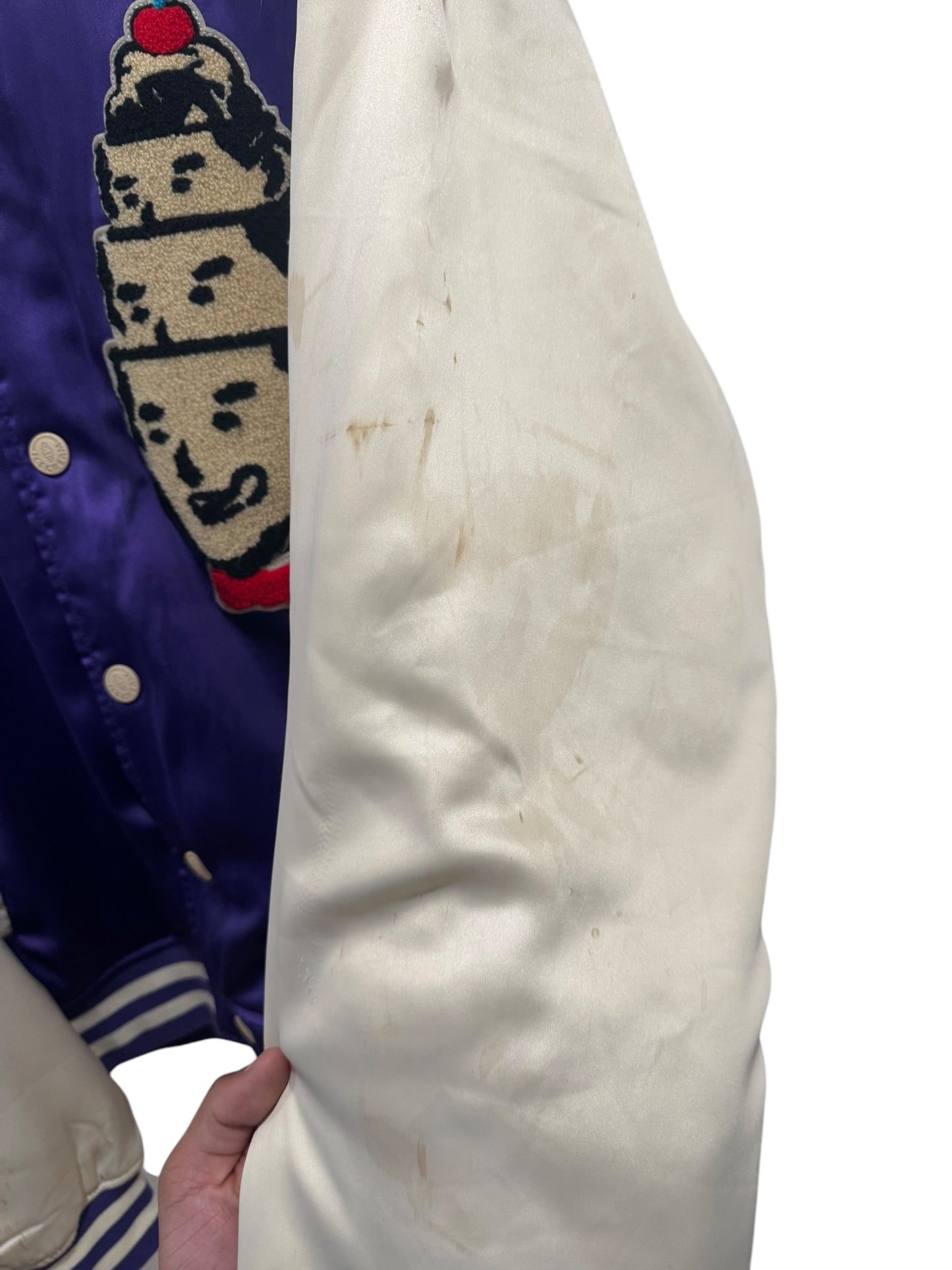 ICECREAM Hoodini Stadium Satin Varsity Jacket Purple
