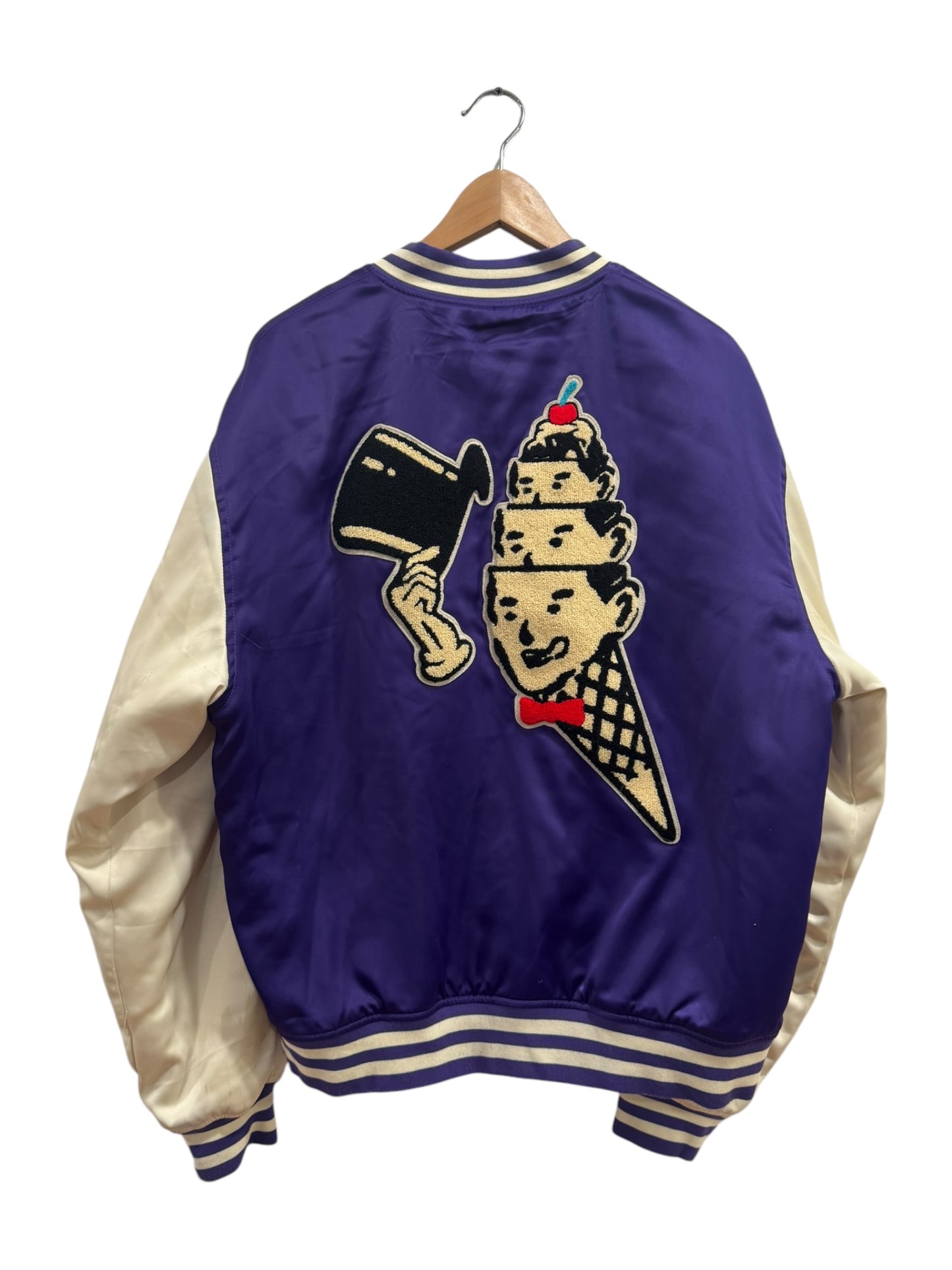 ICECREAM Hoodini Stadium Satin Varsity Jacket Purple