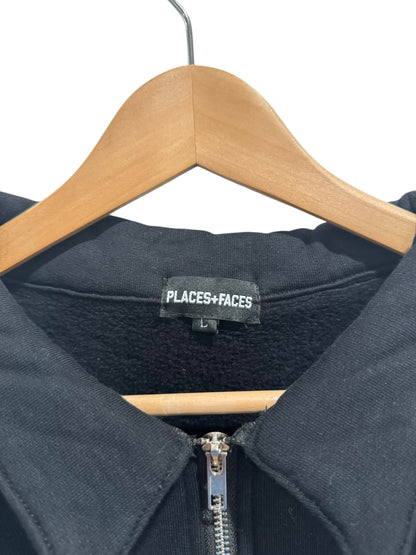 Places + Faces Angel Half Zip Crewneck Black
