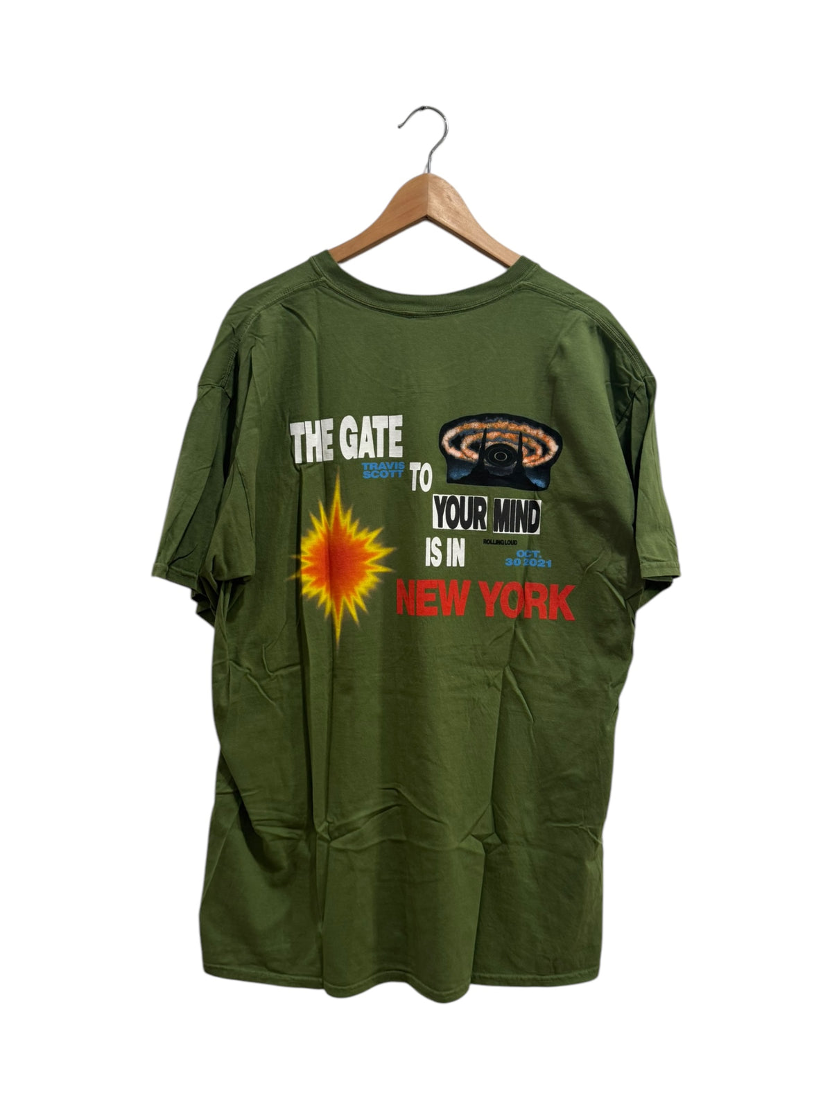 Travis Scott Rolling Loud New York Tee Olive Green