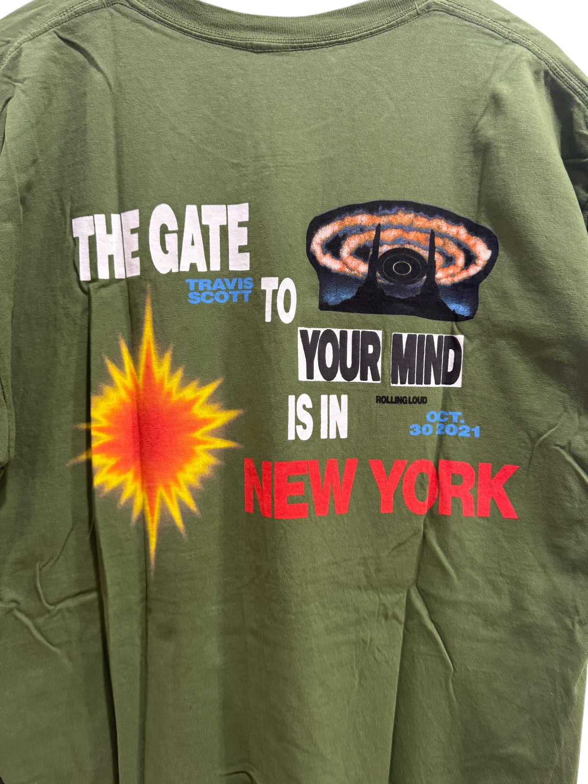 Travis Scott Rolling Loud New York Tee Olive Green