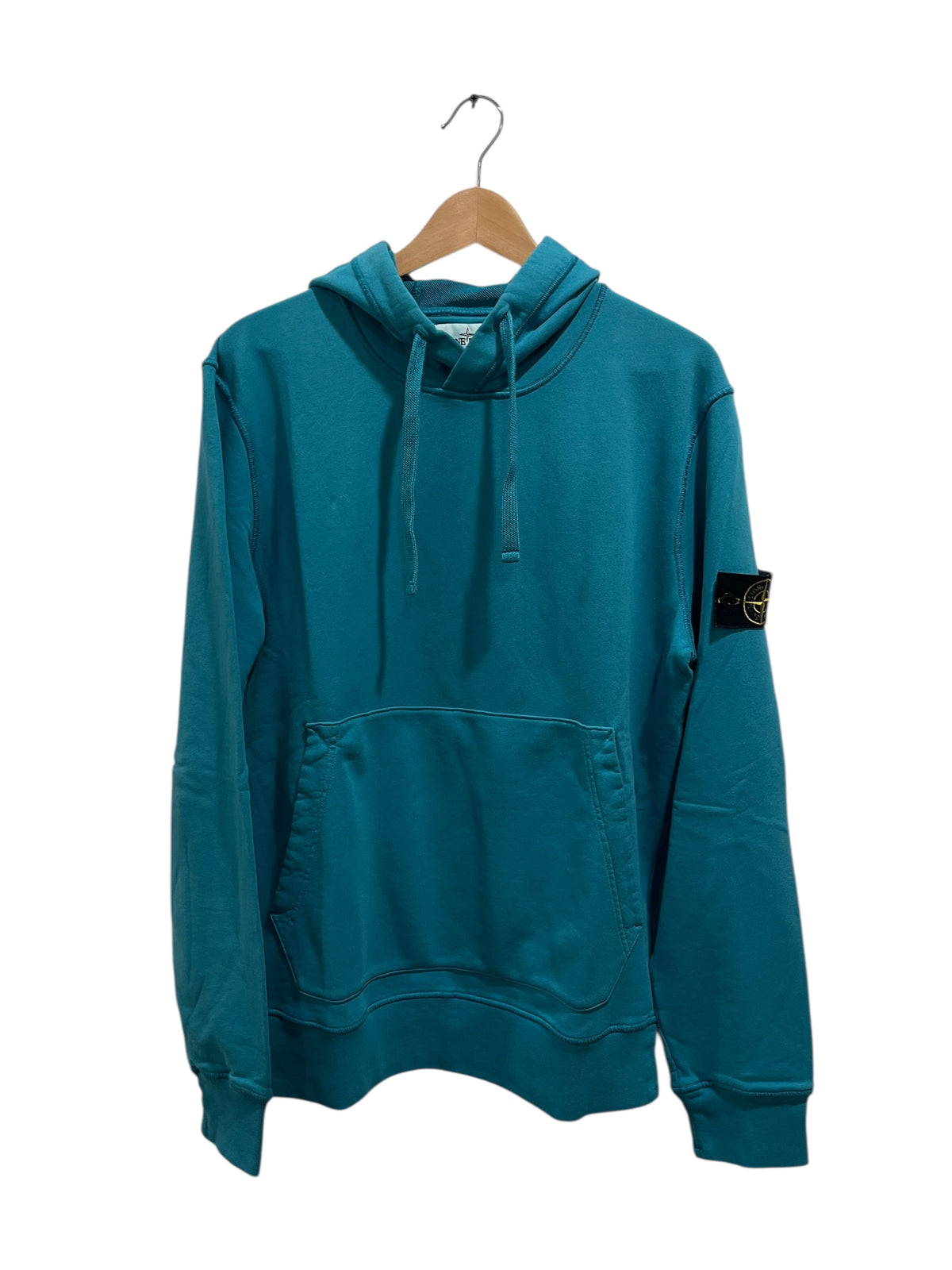 Stone Island Logo Patch Hoodie Teal