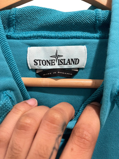 Stone Island Logo Patch Hoodie Teal