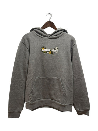 Denim Tears Floral Embroidered Logo Hoodie Grey