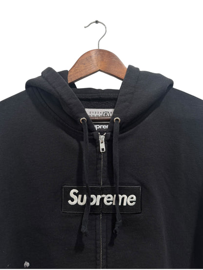 Supreme MM6 Maison Margiela Box Logo Zip Up Hooded Sweatshirt Black