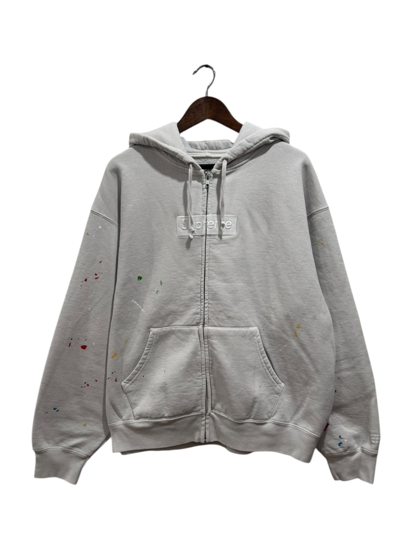 Supreme MM6 Maison Margiela Box Logo Zip Up Hooded Sweatshirt White