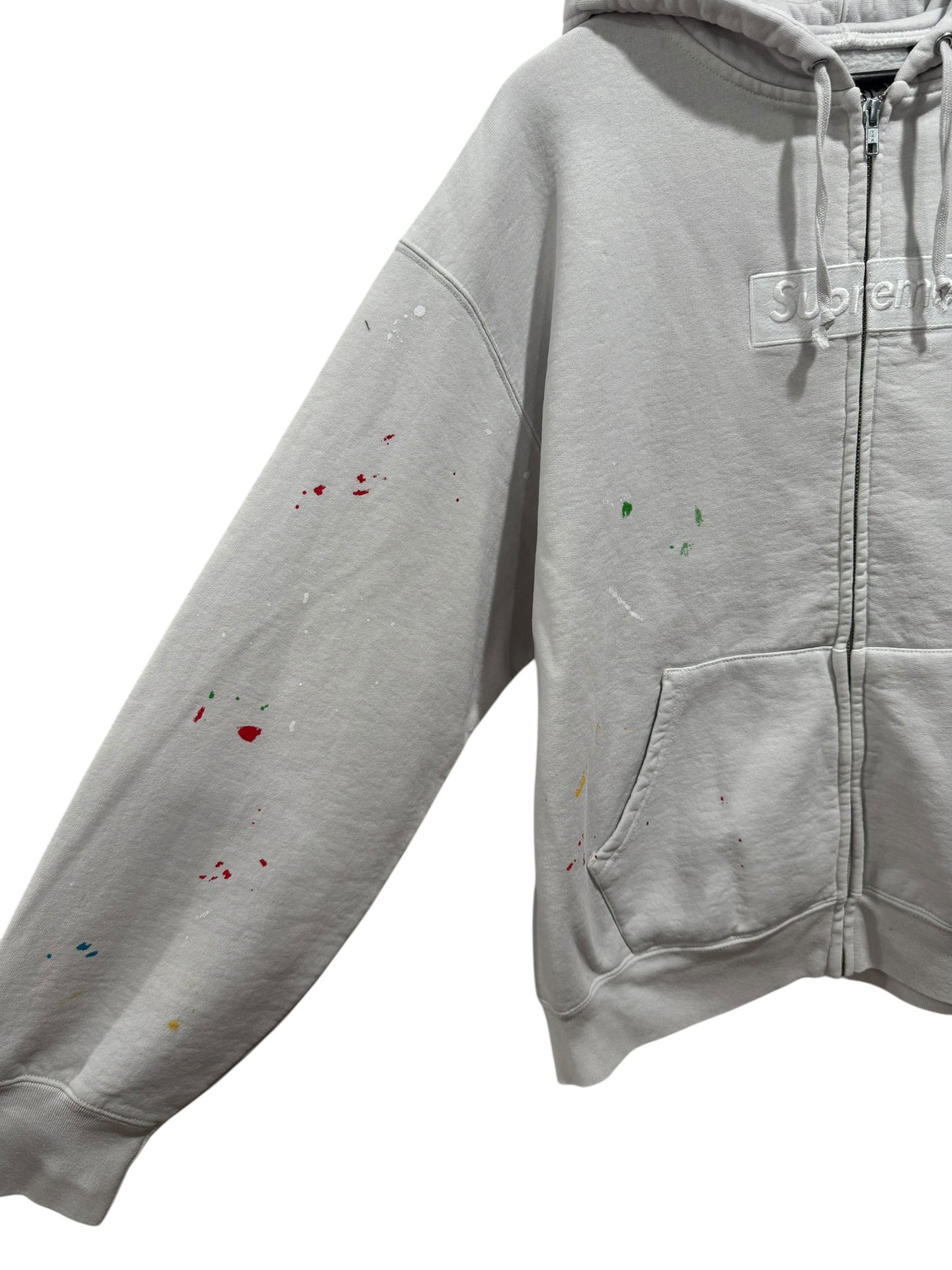 Supreme MM6 Maison Margiela Box Logo Zip Up Hooded Sweatshirt White