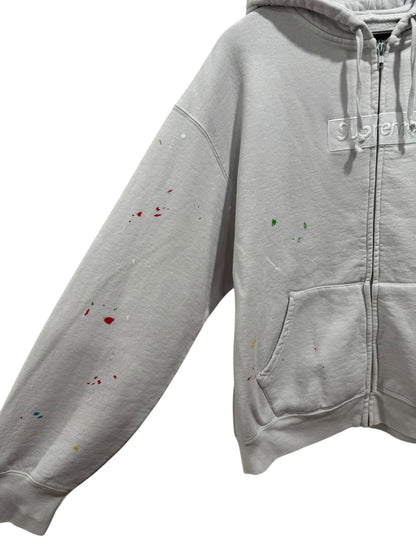 Supreme MM6 Maison Margiela Box Logo Zip Up Hooded Sweatshirt White
