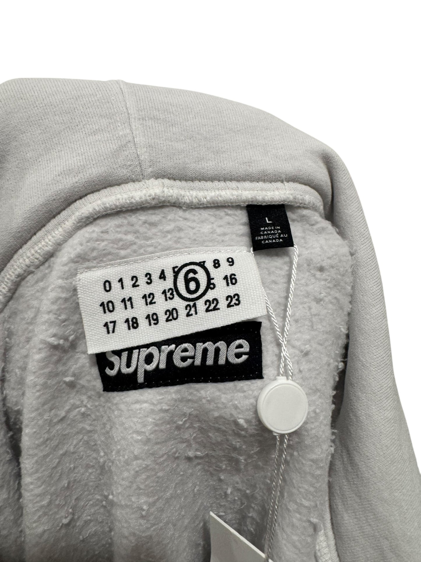 Supreme MM6 Maison Margiela Box Logo Zip Up Hooded Sweatshirt White