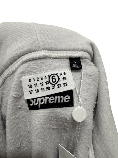 Supreme MM6 Maison Margiela Box Logo Zip Up Hooded Sweatshirt White