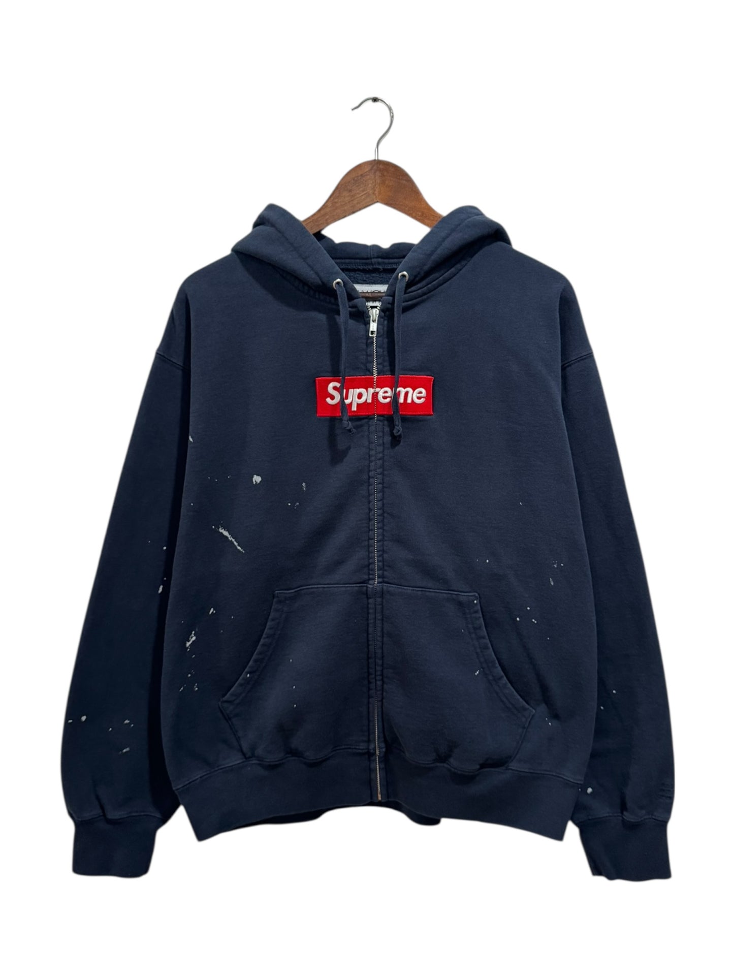 Supreme MM6 Maison Margiela Box Logo Zip Up Hooded Sweatshirt Navy