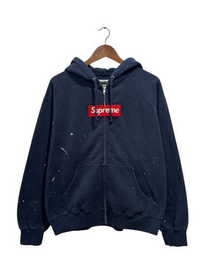 Supreme MM6 Maison Margiela Box Logo Zip Up Hooded Sweatshirt Navy