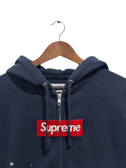 Supreme MM6 Maison Margiela Box Logo Zip Up Hooded Sweatshirt Navy