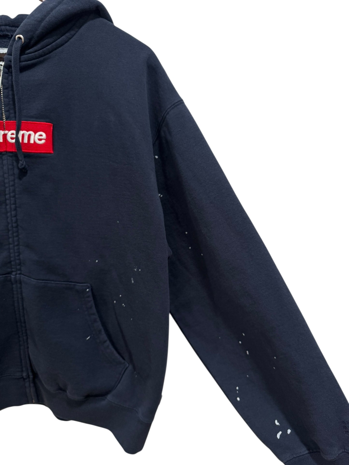Supreme MM6 Maison Margiela Box Logo Zip Up Hooded Sweatshirt Navy