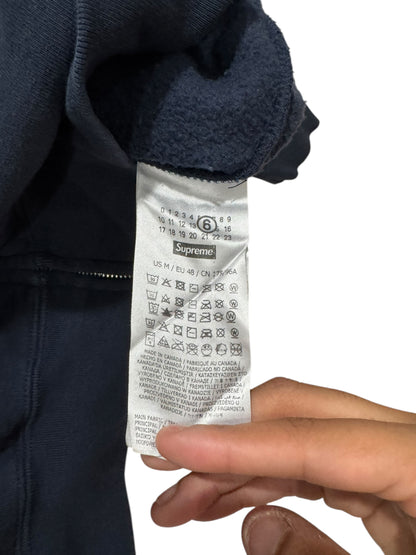 Supreme MM6 Maison Margiela Box Logo Zip Up Hooded Sweatshirt Navy