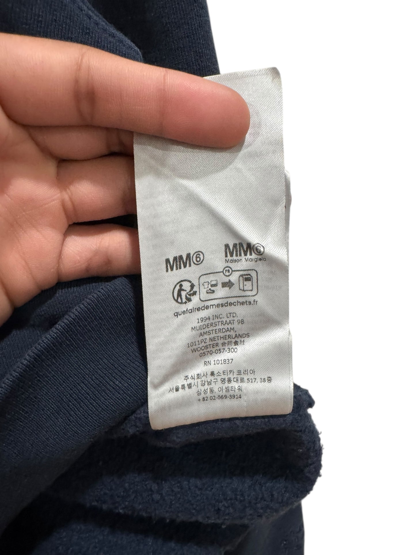 Supreme MM6 Maison Margiela Box Logo Zip Up Hooded Sweatshirt Navy