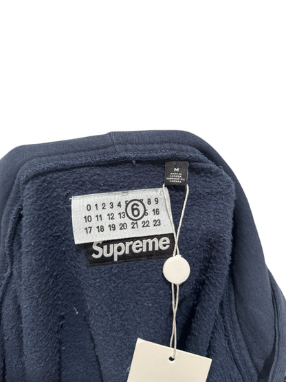 Supreme MM6 Maison Margiela Box Logo Zip Up Hooded Sweatshirt Navy
