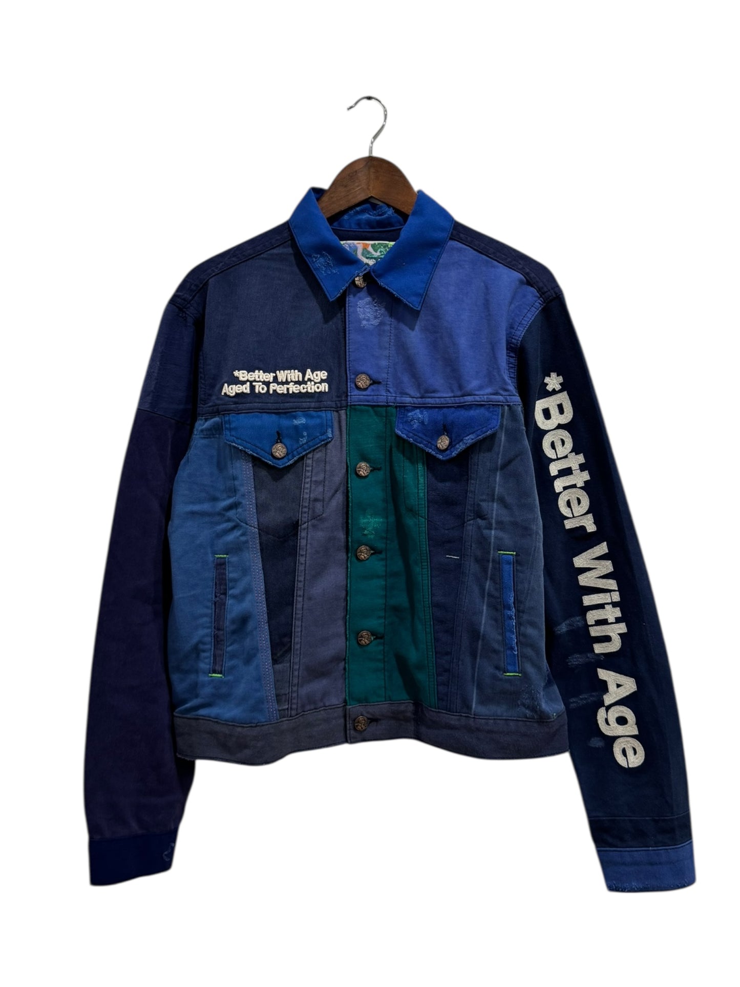 Better With Age Camion Reconstructed French Work Jacket Blue