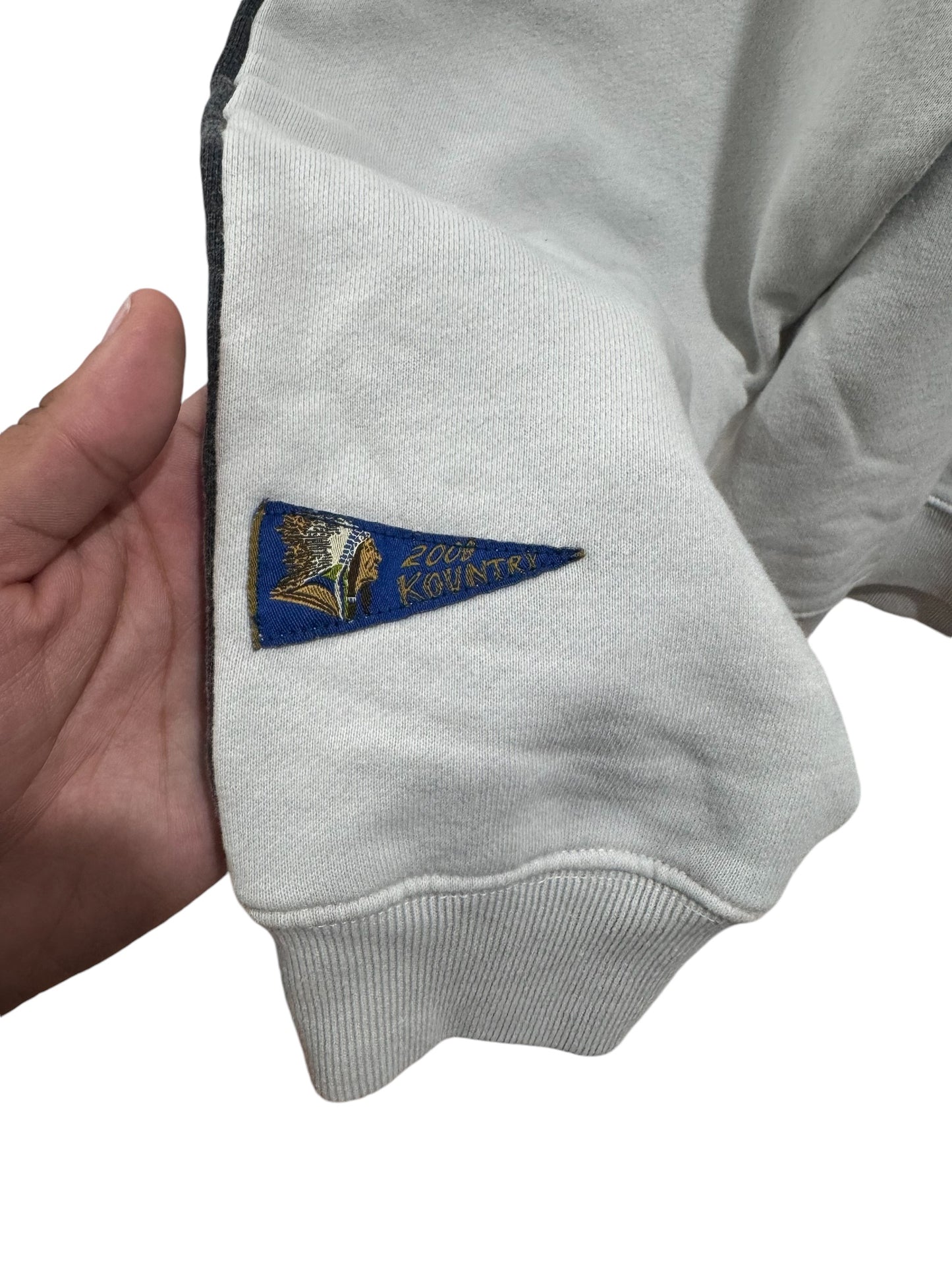 Kapital Two Tone Bone Fleece Crewneck Grey Black