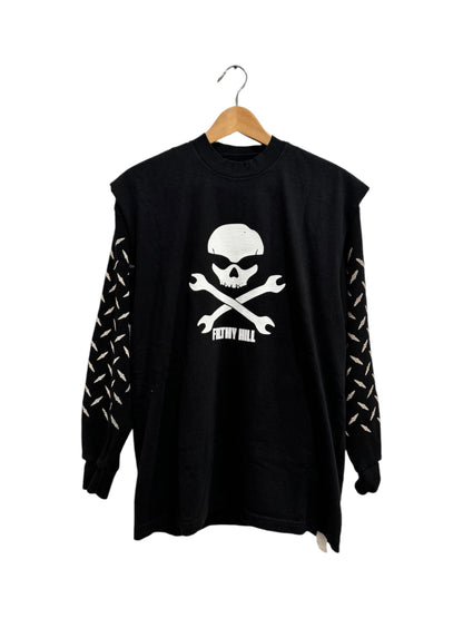 Billy Hill x WakeUpFilthy Skull & Wrenches Combo Thermal Long Sleeve Tee Black