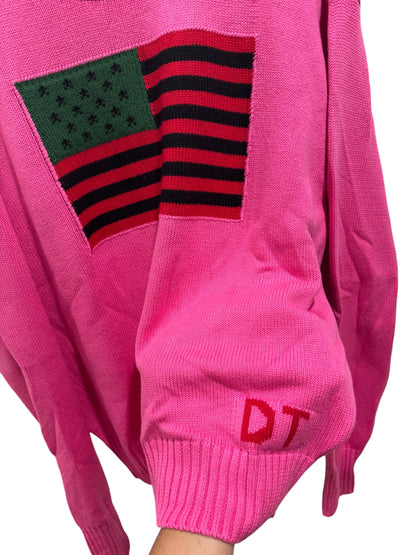 Denim Tears Tyson Beckford Flag Knitted Sweater Pink