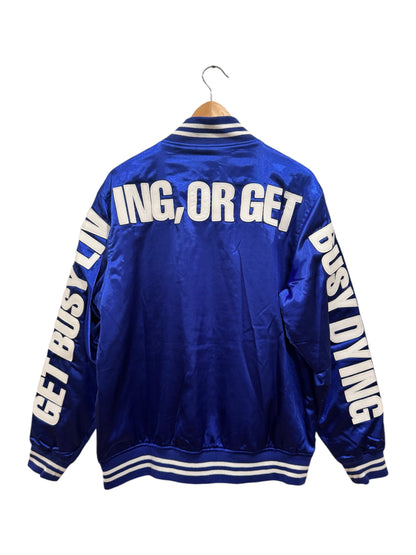 Neighborhood Japan Get Busy Satin Varsity Jacket Blue