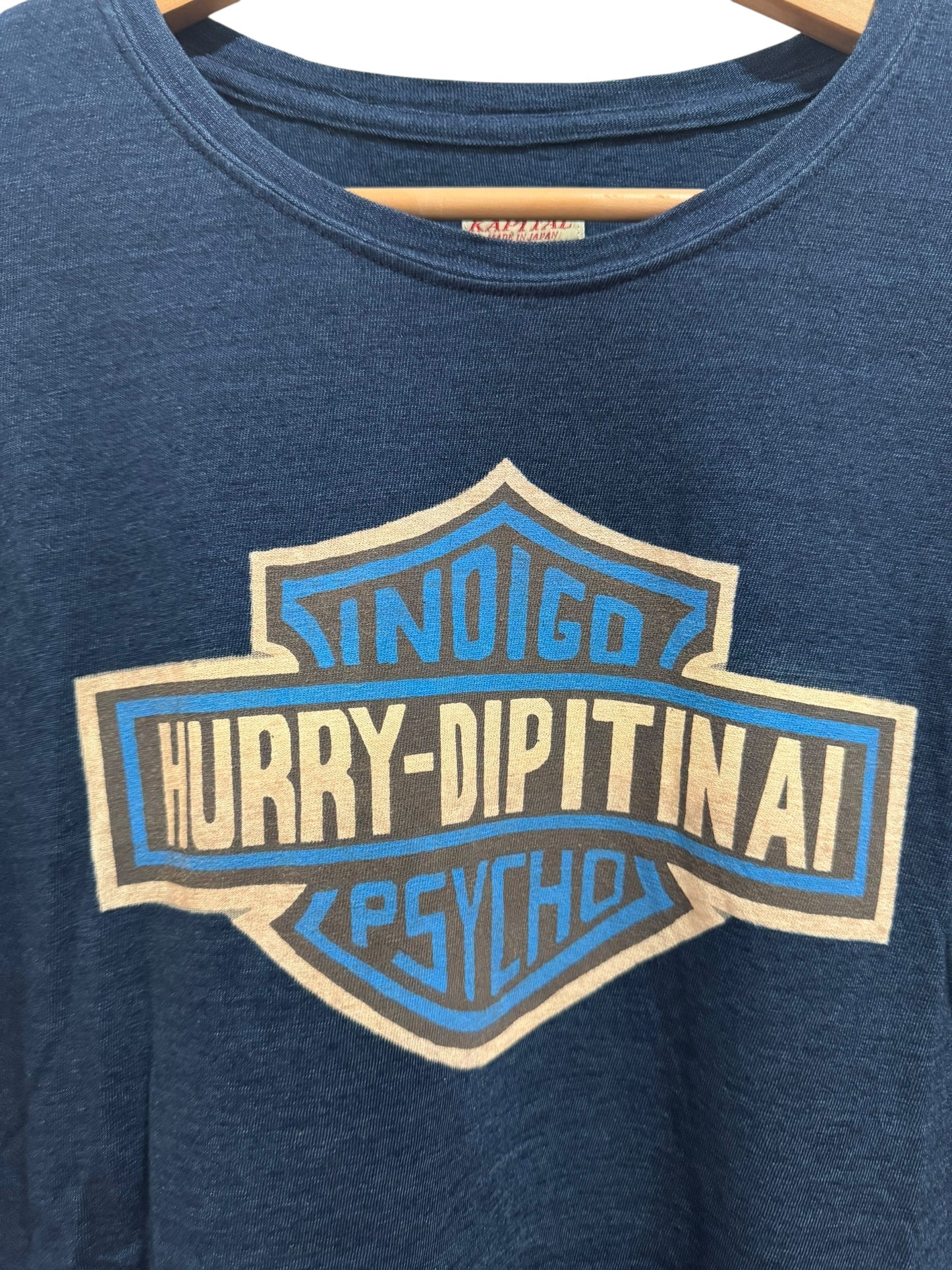 Kapital Harley Davidson Indigo Psycho Long Sleeve Tee Blue