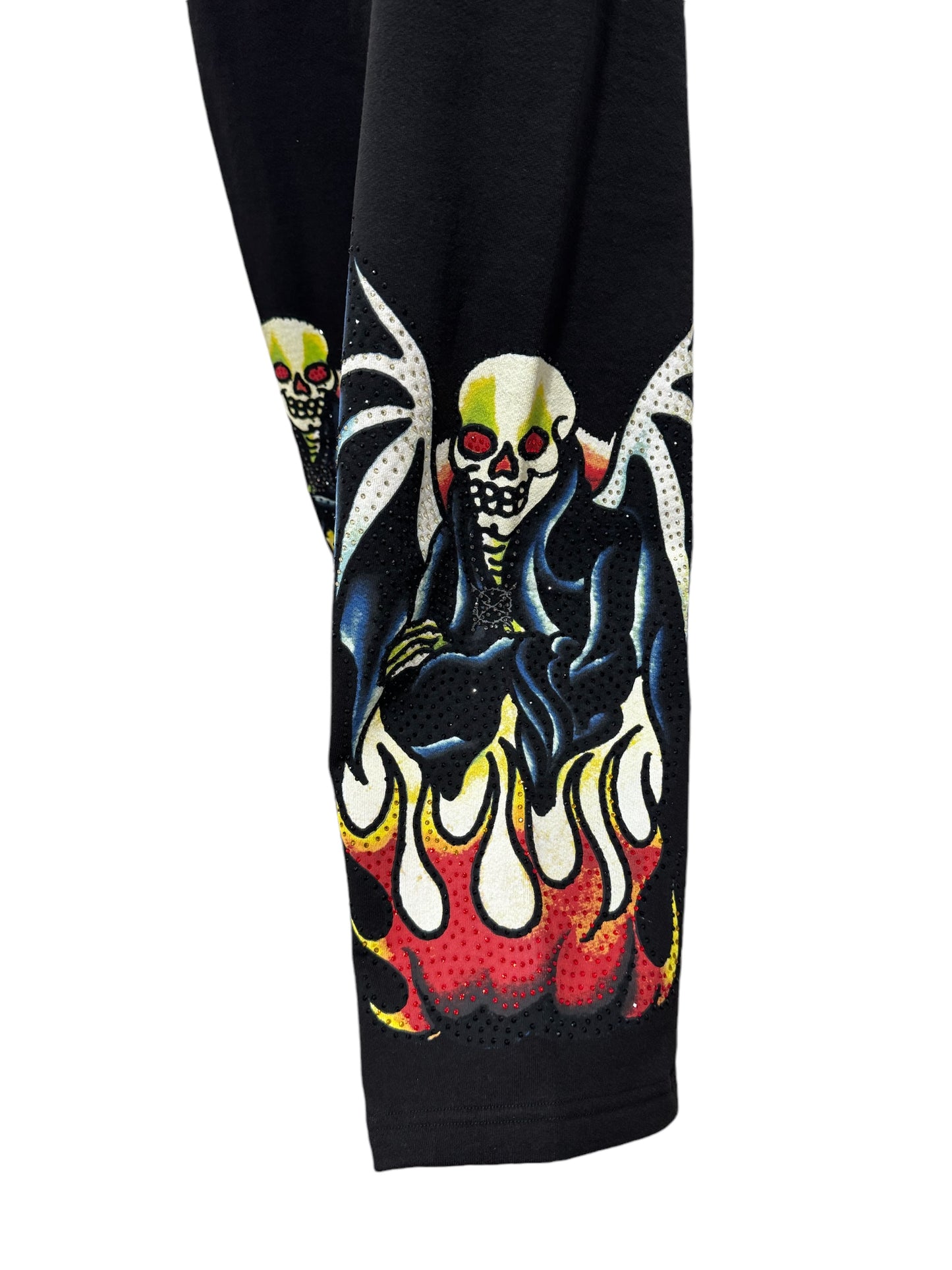 Ed Hardy x Ken Carson XMan Rhinestone Sweatpants Black