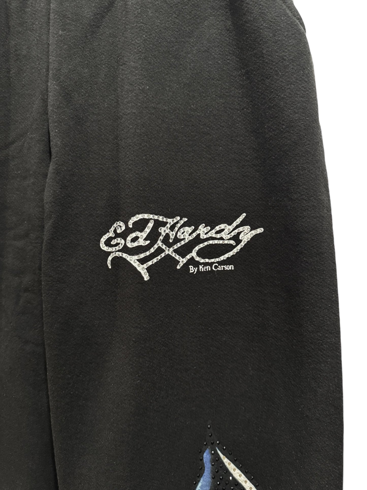 Ed Hardy x Ken Carson XMan Rhinestone Sweatpants Black