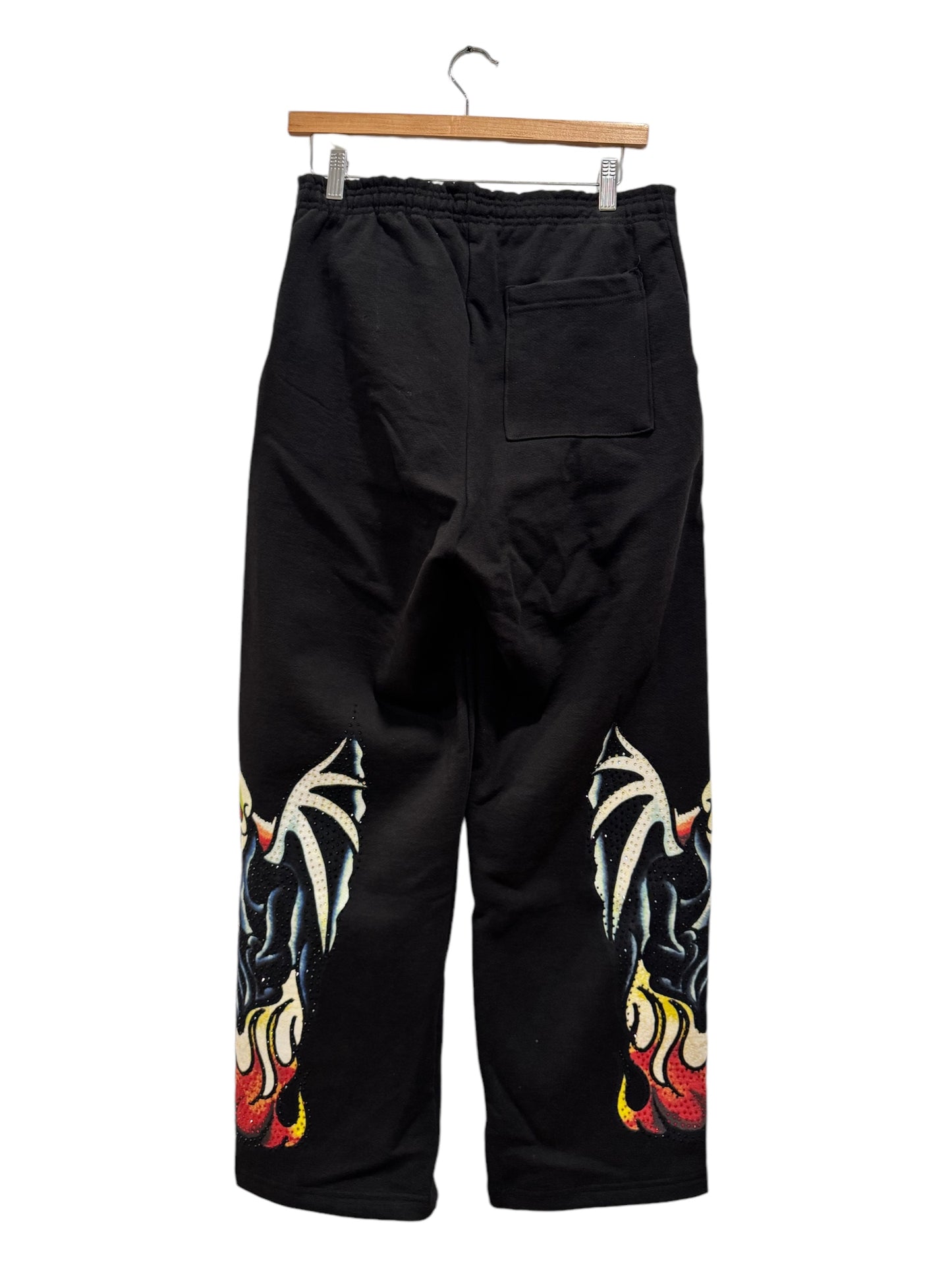 Ed Hardy x Ken Carson XMan Rhinestone Sweatpants Black