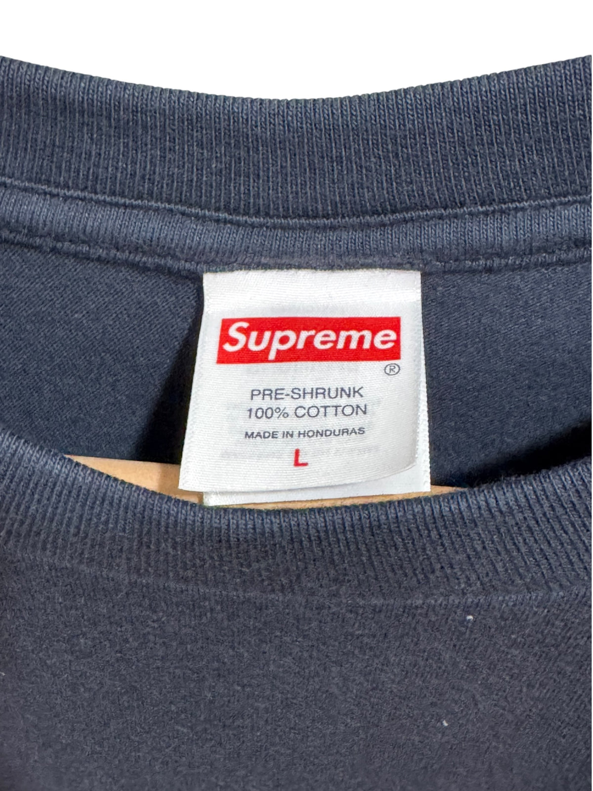 Supreme Prayer Card Box Logo Tee Navy