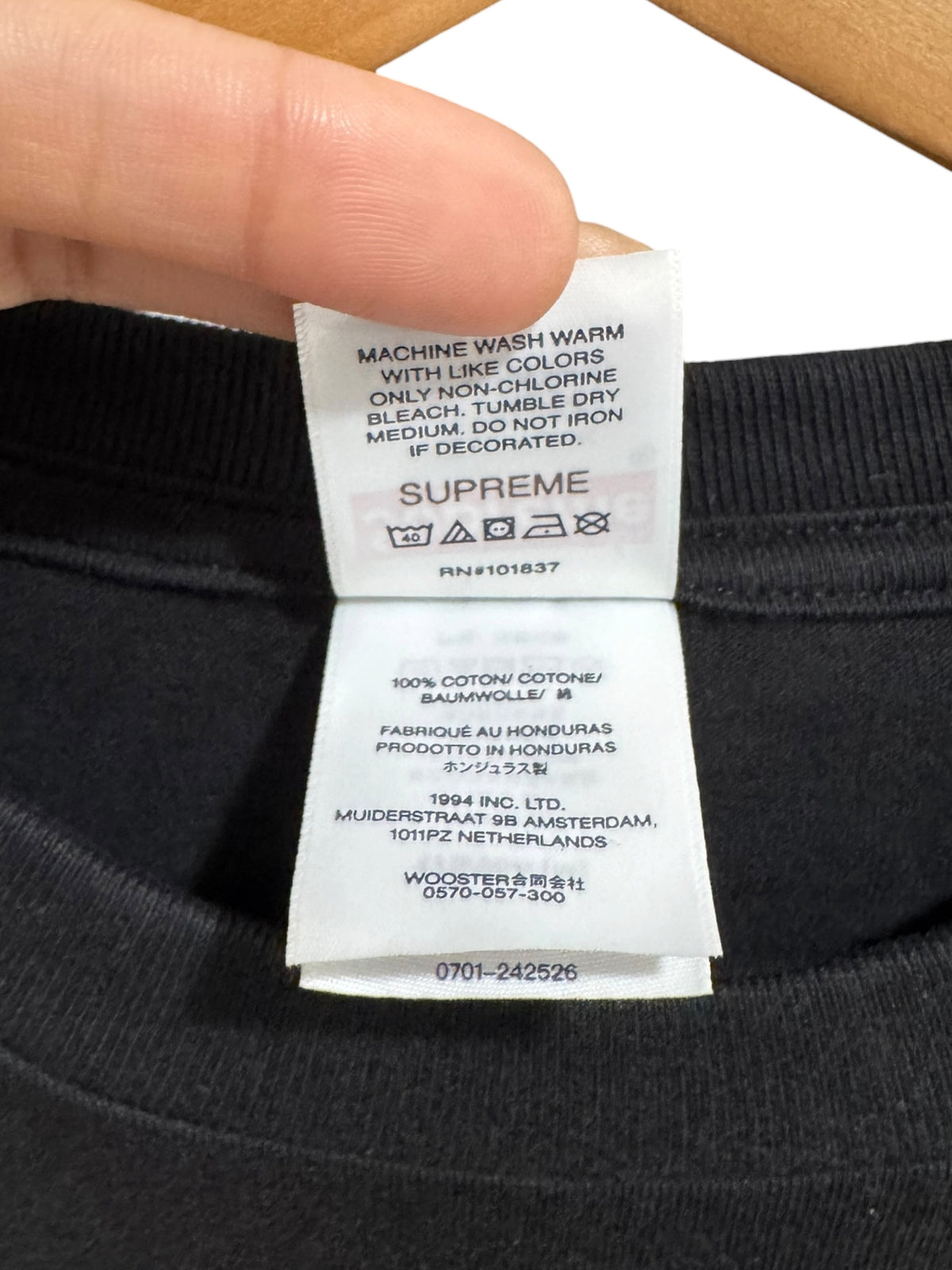 Supreme Prayer Card Box Logo Tee Black
