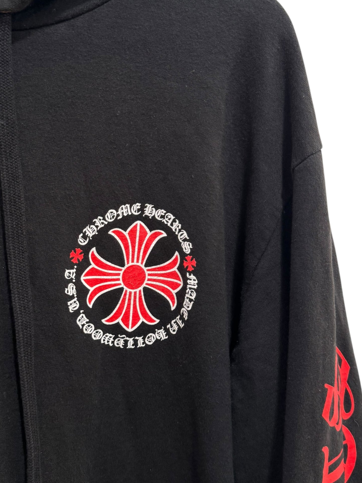 Chrome Hearts Made In Hollywood Plus Cross Hoodie Black Red