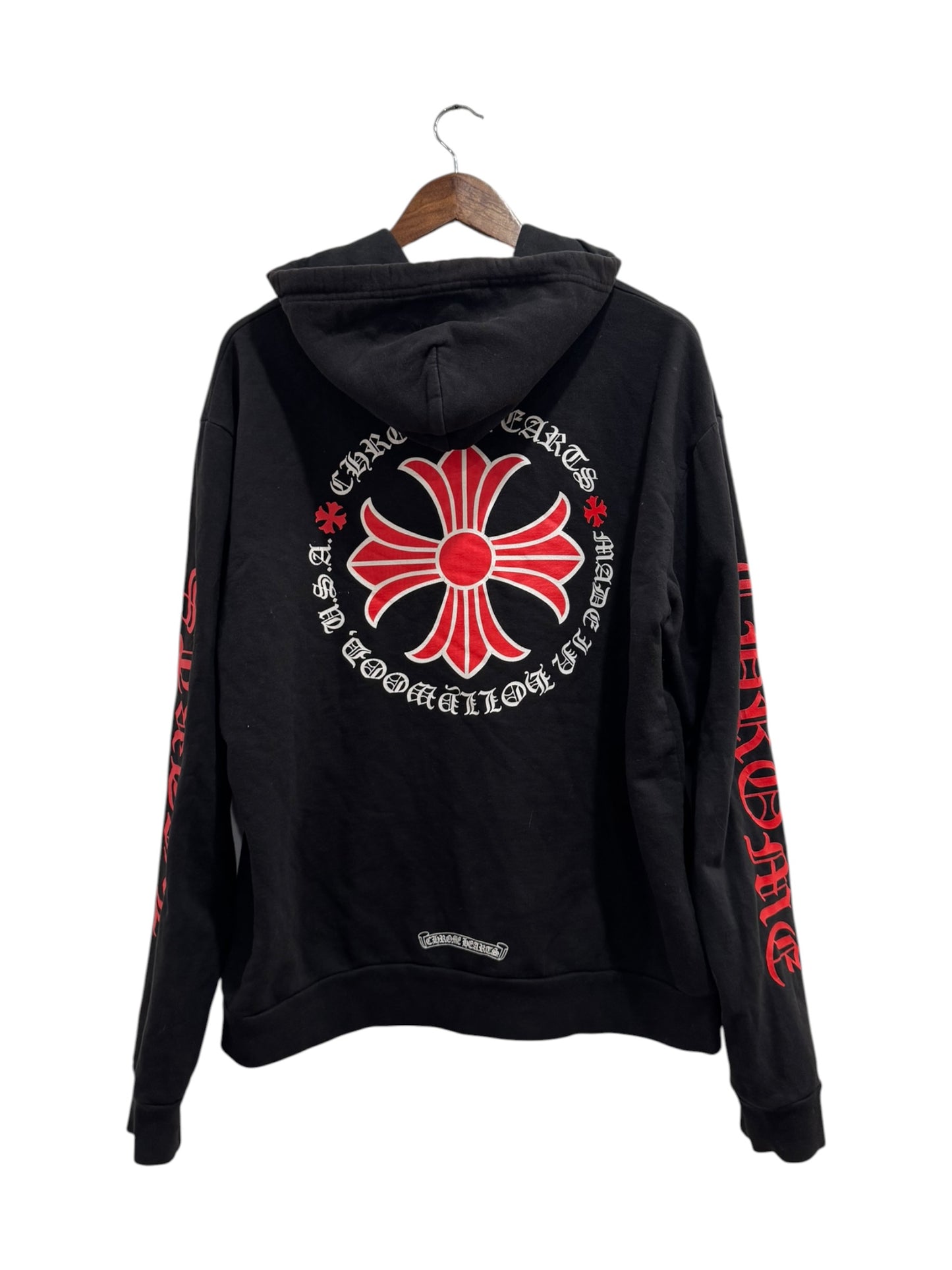 Chrome Hearts Made In Hollywood Plus Cross Hoodie Black Red